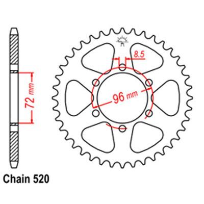 Rear Sprocket Steel 42T 520