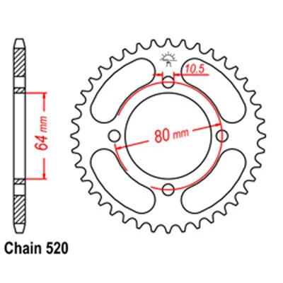 Rear Sprocket - Steel 32T 520P