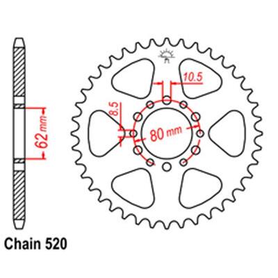 REAR SPRKT 43T #520 YM