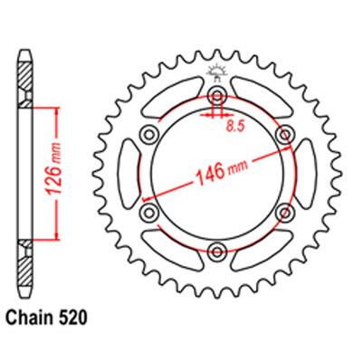 Rear Sprocket Steel 46T 520