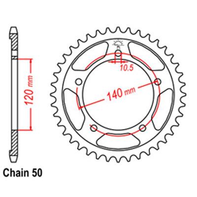 Rear Sprocket - Steel 46T 530P