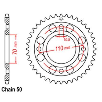 Link Rear Sprocket - Honda - 530 - Steel - 41