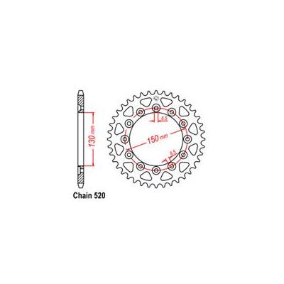 Rear Sprocket - Steel 39T 520P D/D