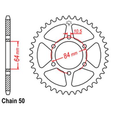 Rear Sprocket - Steel 45T 530P