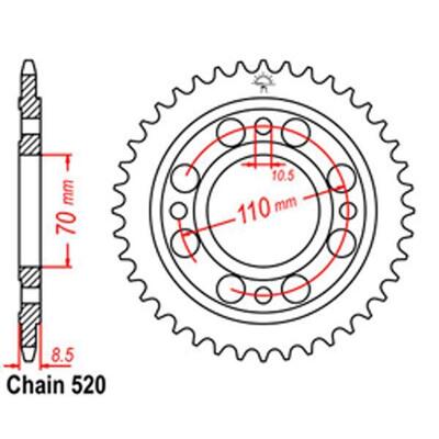 Link Rear Sprocket - Honda - 520 - Steel - 41