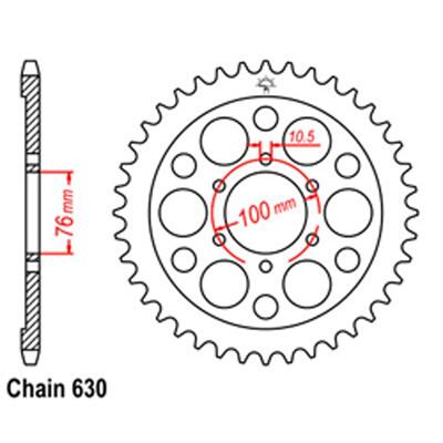 Rear Sprocket - Steel 42T 630P