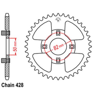 Rear Sprocket - Steel 42T 428P