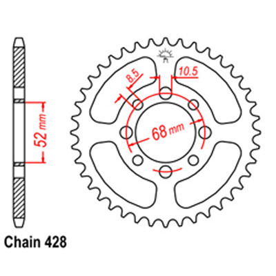 Rear Sprocket - Steel 32T 428P D/D