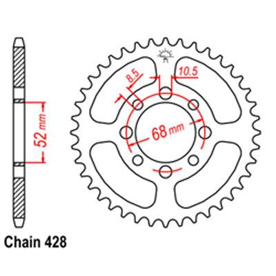 Rear Sprocket - Steel 40T 428P D/D