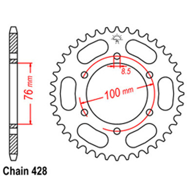 Rear Sprocket - Steel 48T 428P