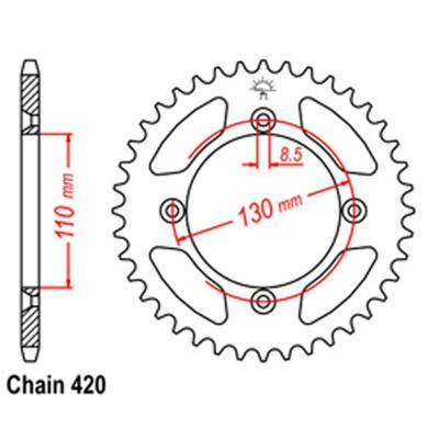 Rear Sprocket Steel 47T 420