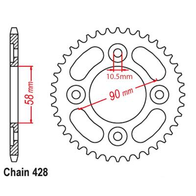 Rear Sprocket - Steel 37T 428P Grom 22'