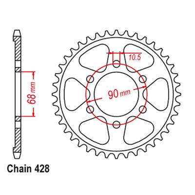 Rear Sprocket - Steel 48T 428P