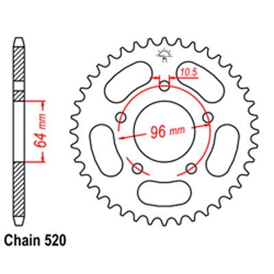 Rear Sprocket - Steel 45T 520P