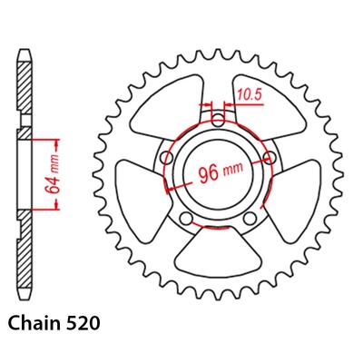 Rear Sprocket - Steel 47T 520P