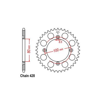 Rear Sprocket - Honda - 428 - Steel - 49T