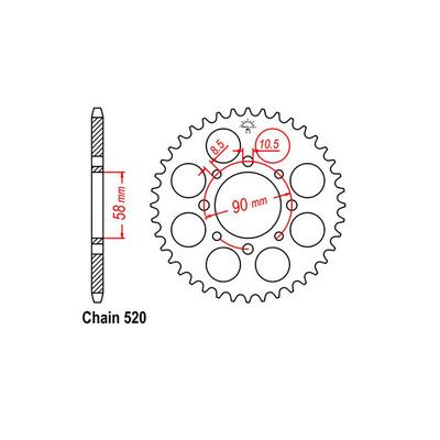 Rear Sprocket - Steel 45T 520P