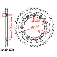 Rear Sprocket - Steel 51T 520P D/D