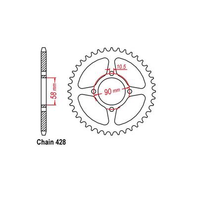 REAR SPR STL 45T 428P