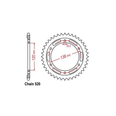 Rear Sprocket - Honda - 520 - Steel - 38T