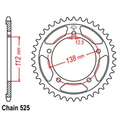 Rear Sprocket Steel 41T 525