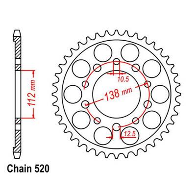 Rear Sprocket - Steel 45T 520P