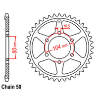 Rear Sprocket - Steel 45T 530P