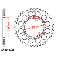 Rear Sprocket - Steel 45T 520P