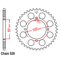 Rear Sprocket - Steel 37T 520P D/D