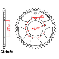 Rear Sprocket Steel 44T 530