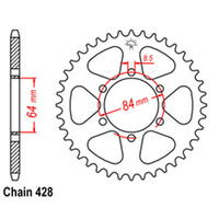 Rear Sprocket - Steel 44T 428P