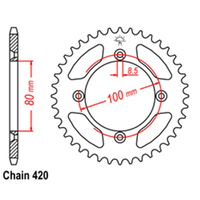 Rear Sprocket Steel 49T 420