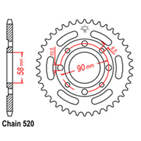 Rear Sprocket Steel 35T 520 D/D