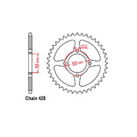 Rear Sprocket Steel 44T 428