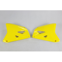 UFO Suzuki Radiator Shrouds RM125/250 2001-2011 - Yellow (01-18)