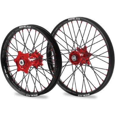 KITE EXCEL ONE SPORT WHEEL SET SUZUKI RMZ 250 07-25 450 05-25 RED HUB BLACK SPOKES