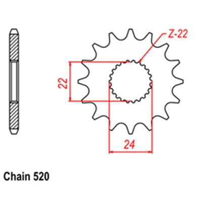 Front Sprocket - Steel 15T 520P