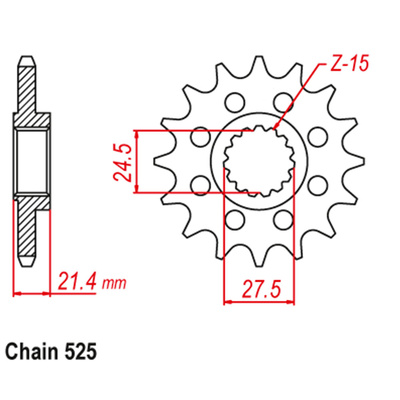 Front Sprocket - Steel 16T 525P