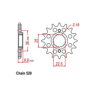 Front Sprocket - Steel 13T 520P