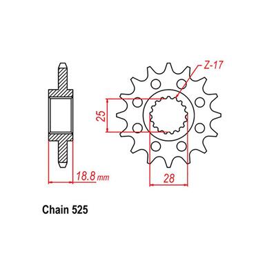 Front Sprocket - Steel  19T #525