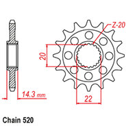 FRONT SPROCKET-STEEL 16T 520P