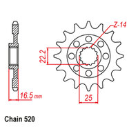 FRONT SPROCKET-STEEL 14T 520P