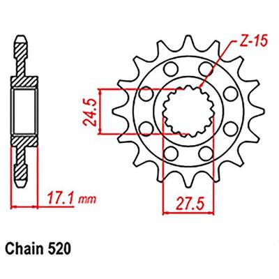 FRT SPR STEEL 14T #520 NEW 201