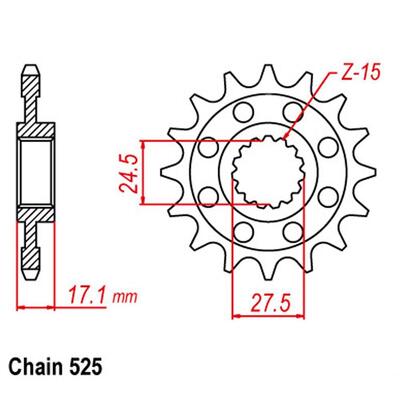 FRT SPR STEEL 15T 525P