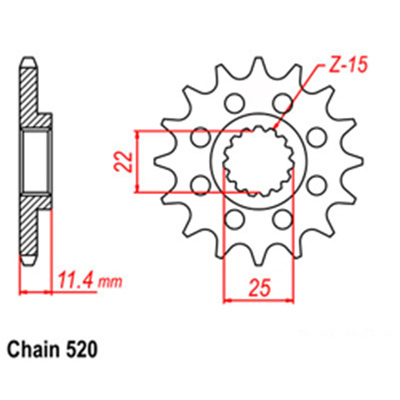 Front Sprocket - Steel 14T 520P