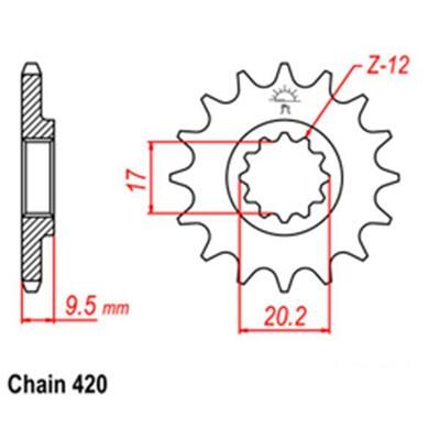 Front Sprocket - KTM - 420 - Steel - 12T