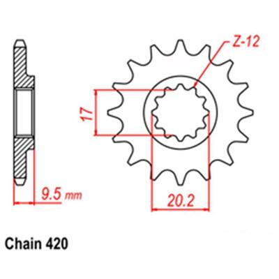 Front Sprocket Steel 14T 420 Ktm