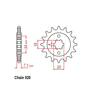 Front Sprocket - Steel 15T 520P