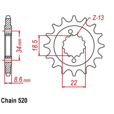 FRONT SPROCKET-STEEL 14T 520P