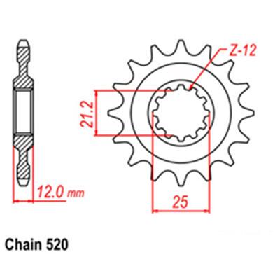 Front Sprocket - Steel 13T 520P